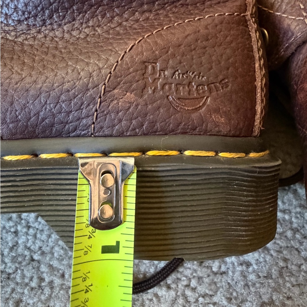 Women’s Dr. Martens Dark Brown Leather Steel Toe Lace-Up Boots - Size 7 - Picture 11 of 13